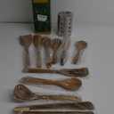 Kitchen Utenails Set with Holder,Kitchen Wooden Utensils for Cooking, Wood Utensil Natural Teak Wood Spoons for Cooking,Wooden Kitchen Utensil Set With Spatula and Ladle (11)