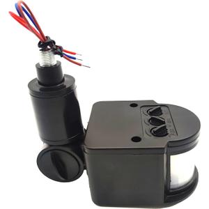 HANNAHONG PIR Motion Detector, Passive Infrared Smart Sensor Switch, AC110-220V, Waterproof Outdoor,Human Body Sensor for LED Light, Auto Dusk to Dawn Inductor Switch (Grey)