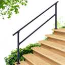 CR Fence & Rail 6 Step Stair Handrail with 76" Top Rail, for Indoor & Outdoor Use for Seniors, 6 Step