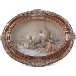 Vintage Picture Frames 5x7 Ornate Bronze Antique Pictue Frames with Real Glass Cover for Wall & Tabletop Display Victorian Home Decor Gallery Wall Decor,Oval (7X5)