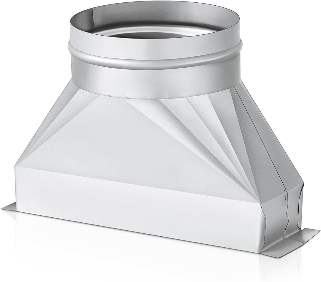 Tandefio 6" Dia Rectangular to Round Duct Transition 3-1/4" x 10" to 6" Galvanized Transition to Round HVAC Duct Adapter Microwave Vent Kit for Range Hood, Exhaust Vent