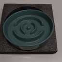 Ceramic 1.6 Cup Slow Feeder Dog Bowl for Medium and Large Breed, 8.2inch Puzzle Dog Food Dish, Anti-Gulping, Stop Bloat, Preventing Choking (Single Bowl-Dark Green)