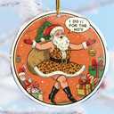 6 x Funny Christmas Ornaments - Santa Dancing Leopard Pattern Clothes 3 - Christmas Ornaments - Christmas Decorations - 3.6 in Acrylic - Funny Gag Gifts - White Elephant - Stocking Stuffers - Funny Gifts