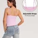 OMKAGI Cute Side Split Tank Tops for Women Summer Y2K Going Out Basic Shirts with Bras (Pink, M)