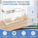 GOZILLA Aquatic Turtle Tank+Lamp+Filter Kit, Upgrade PC Turtle Tank Starter Kit with Adjustable 360Lamp & Filter,Reptile Habitat Lid,Hanging Platform for Small Reptiles.(15.757.99''/White)
