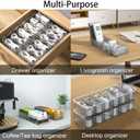 Cable Storage Boxes Organizers 2 Pack, Cord Charger Storage Organizer Box Case with 20pcs Cable Ties, Stackable, Clear