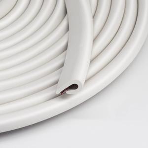 Edge Trim-Rubber U Channel Length With Self-Adhesive Design For Car Doors, Table Corners, 19.7 Feet, White