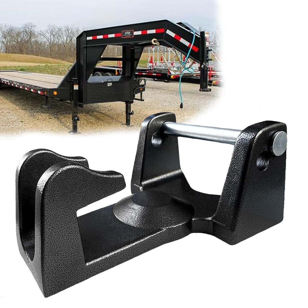 Heavy Duty Gooseneck Trailer Lock for Most Gooseneck Hitch Trailers, 2 5/16" gooseneck couplers, Anti-Theft Security Gooseneck Lock with Padlock Fits Heavy Trailers, Livestock Haulers and RVs