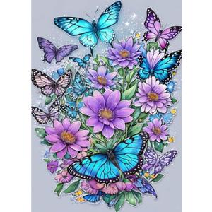Baipisan Cross Stitch Kits for Adults - Butterfly Stamped Crossstitching Kits Preprinted 11 Count Cross-Stitch Kit for Beginner, 11CT Prestamped Easy Pattern Needlepoint Kits Crafts for Decor
