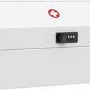 Uniclife Wall Mount Medicine Cabinet with Combination Lock Locking First Aid Cabinet Lockable Medical Cabinet Small Medicine Organizer Secure Steel Wall Cabinet Metal Storage Box, White