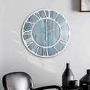 1st owned Wall Clocks for Living Room Decor,16" Vintage,Round Silent Non Ticking,Black Metal,Modern Wood Clocks for Home Bedroom,Kitchen,Garden,Office,Cafe,Modern Wall Decoration -Roman Numerals