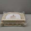 MoreFeel Collapsible Baby Bathtub for Newborn with Thermometer & 1 Hooded Towel & 1 Soft Floating Cushion,Portable Travel Bathtub with Drain Hole, Durable Foldable Baby Tubs for Infants to Toddler (Beige)