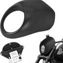Amazicha Front Headlight Fairing Cowl Mask Fit for Harley Davidson Sportster XL 883 1200 Dyna FX XL 1973-UP (Matte Black)