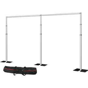 SLOW DOLPHIN 20 x 8.6ft Pipe and Drap Photo Studio Backdrop Stand Kit, Heavy Duty Adjustable Frame Backdrop Stand with Carry Bag for Event, Birthday Party, displays and Wedding Decoration.