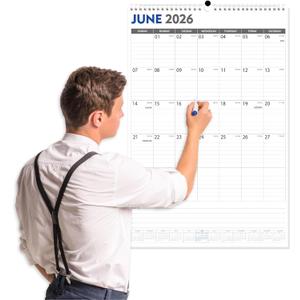 GuassLee Extra Large Wall Calendar 2026-2027, 20"x 30" Gaint Vertical Wall Calendar 2026, Jun. 2026 to Dec. 2027, 19-Month Paper Hanging Planner Wall with Julian Date for Office Home Planning & Organizing