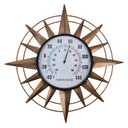 14'' Sun Outdoor Thermometer, Metal Wall-Mounted Thermometer No Need Battery, Indoor Decor for Patio Garden Living Room, Sunburst