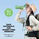 Quanture Collapsible Water Bottle 24oz (700mL), Foldable Silicone Travel Water Bottle, Leakproof & BPA-Free, with Wide Mouth & Carry Strap for Hiking, Camping, Outdoor, Green