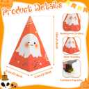 Ctosree 36 Pcs Halloween Treat Boxes Cone Halloween Boo Candy Box Bulk Pumpkin Ghost 6 Patterns Goodie Cookies Snack Boxes for Kid Trick or Treat School Party Favor Supplies Decoration (Cute)