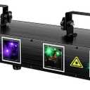 U`King DJ Laser Light, 5 Beam Effect Sound Activated DJ Party Lights RGBYC LED Laser Light Show with DMX Control for Disco Dancing Birthday Bar Stage Lighting