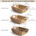 StorageWorks Hand-Woven Storage Baskets with Wooden Handles, Water Hyacinth Wicker Baskets for Organizing, 2 Pack