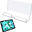 Kamehame Tablet Wall Mount Holder, Acrylic Material, Hand Free, for Smartphones, Tablets, eReader, Clear & Silky White
