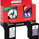 Lexmark 18C2239 14 & 15 X2600 X2650 X2670 Z2300 Z2320 Ink Cartridge Combo Pack (Black and Color, 2-Pack) in Retail Packaging