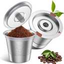 Noalto Reusable K Cups for Keurig,Stainless Steel Refillable Coffee Pods - Metal K Cup Reusable Coffee Filter for K-Classic K-Elite K-Express K-Mini Keurig 1.0 & 2.0, BPA Free (2 pack)