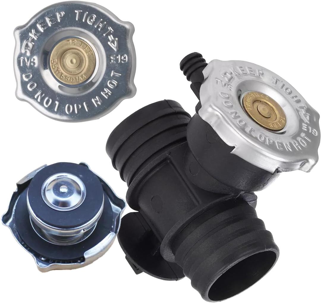 55116901AA 52079880AA Upgrade Aluminum Radiator Coolant Filler Neck with Radiator Fill Cap Compatible with C-hrysler/D-odge/Wrangler 1993-2007