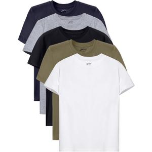 Brix Boys Short Sleeve Tees - 100% Cotton Crewneck Tagless Shirts, 8