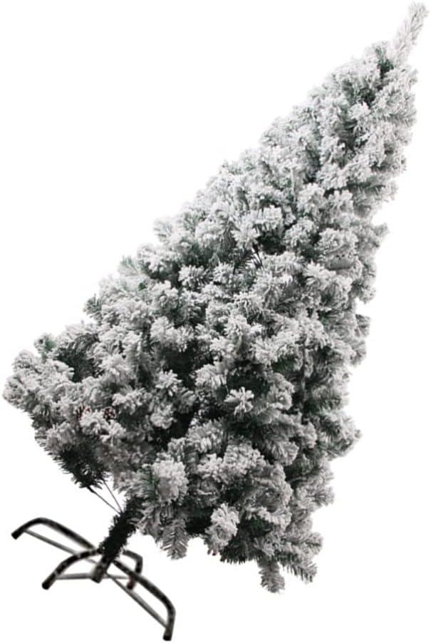 1pc Flocked Christmas Tree Decoration Artificial Xmas Tree Adornment for Home Party and Shop Festive Atmosphere (180X110CM)