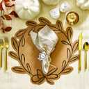 Santa Barbara Design Studio Disposable Placemats - Set of 24 Die-Cut Kraft Paper Table Mats, 17" x 16", Wreath-Shaped