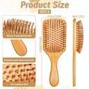 10 Pcs Bamboo Hair Brushes Bulk Wooden Paddle Brush for Women, Round-tipped Bamboo Bristles, Stimulates Scalp for Hair Growth, Natural Scalp Massage Anti Static Hairbrush, 9.65'' X 3.35''