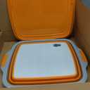 16L Collapsible BBQ Prep Tub with Locking Lid & Cutting Board - Marinade Container Grill Carry System for RV Picnic Tailgate - Portable Wash Basin for Kitchen Camping Sink - Gift for Men Women