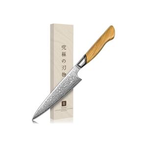 TIVOLI Japanese Gyuto Knife 10 Inch– VG-10 Damascus Chef Knife with Razor Sharp Blade and Ergonomic Olive Wood Handle, Ideal for Meat, Vegetables & Daily Cooking