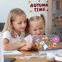 10 x Fall Stickers - 100 PCS Thanksgiving Stickers | Autumn Pumpkin Maple Leaf Games Toys Gifts Fall Crafts Bulk Activities Party Favors Supplies for Friendsgiving Classroom Home