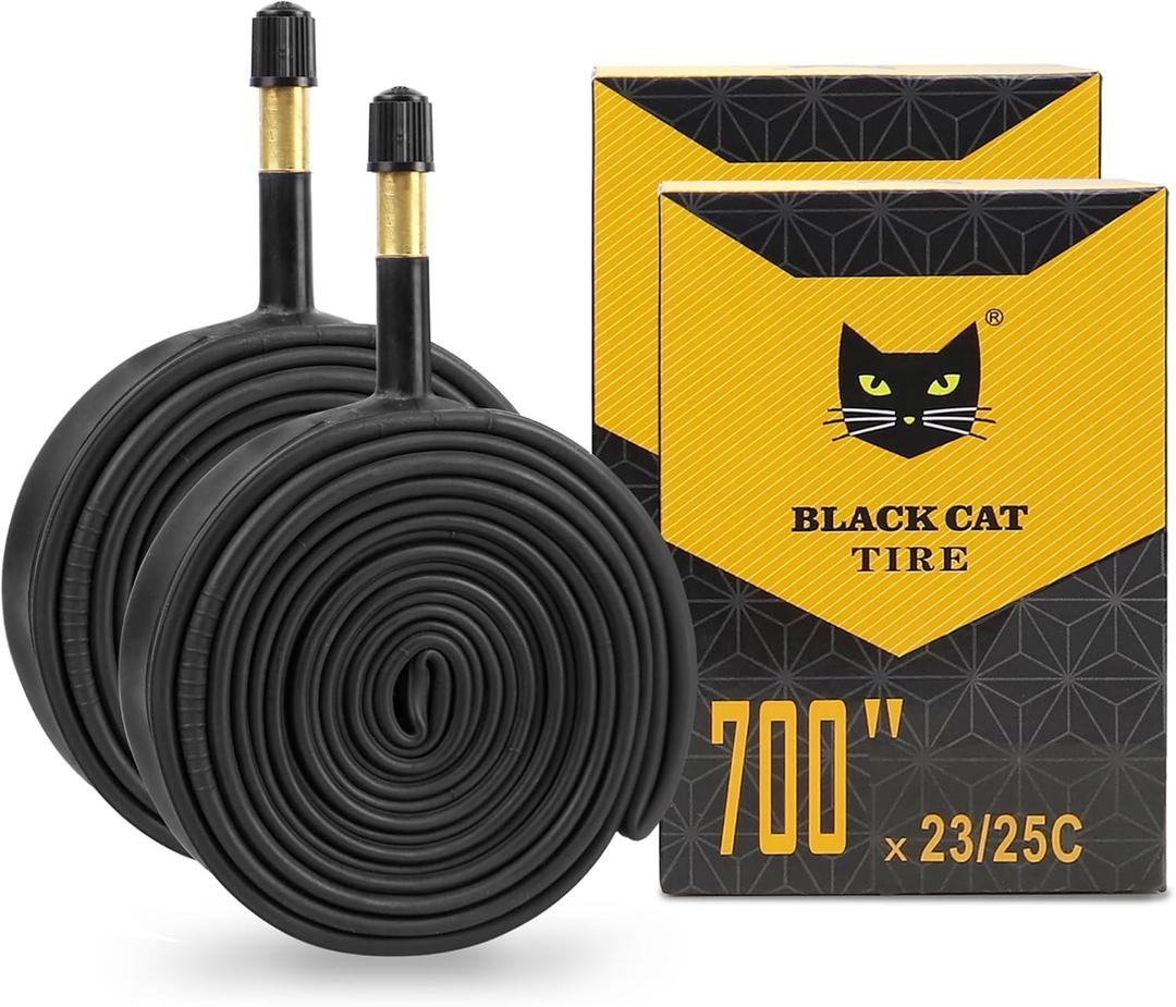 MAKELEN 2 Pcs 700x23C/ 25C Bike Tubes, 48mm AV Schrader Valve, 700C Bike Tire Tube for Road Bike