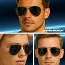 grinderPUNCH Polarized Classic Aviator Sunglasses Fashionable Lightweight Sunglasses for Men UV Protection