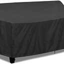 PureFit Outdoor Couch Cover Waterproof Patio Sofa Furniture Covers, 3-Seater Outdoor Cover with Air Vent and Handles, 76"D x 28"H Inches, Black