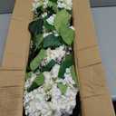 Faux Hydrangea Trees 30“ 2 Pack, Hydrangea Artificial Flower for Outdoor, UV Resistant Lifelike Potted Shrubs for Porch & Patio, Fake Plants for Wedding, Living Room Farmhouse (White)