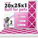 Colorfil 20x25x1 Air Filter (2-Pack) | Made in the USA | Color Changing | Remove Cat and Dog Odor | MERV 8 for Pet Hair Dander and Dust | 19.5"x24.5"x0.75" Exact Size
