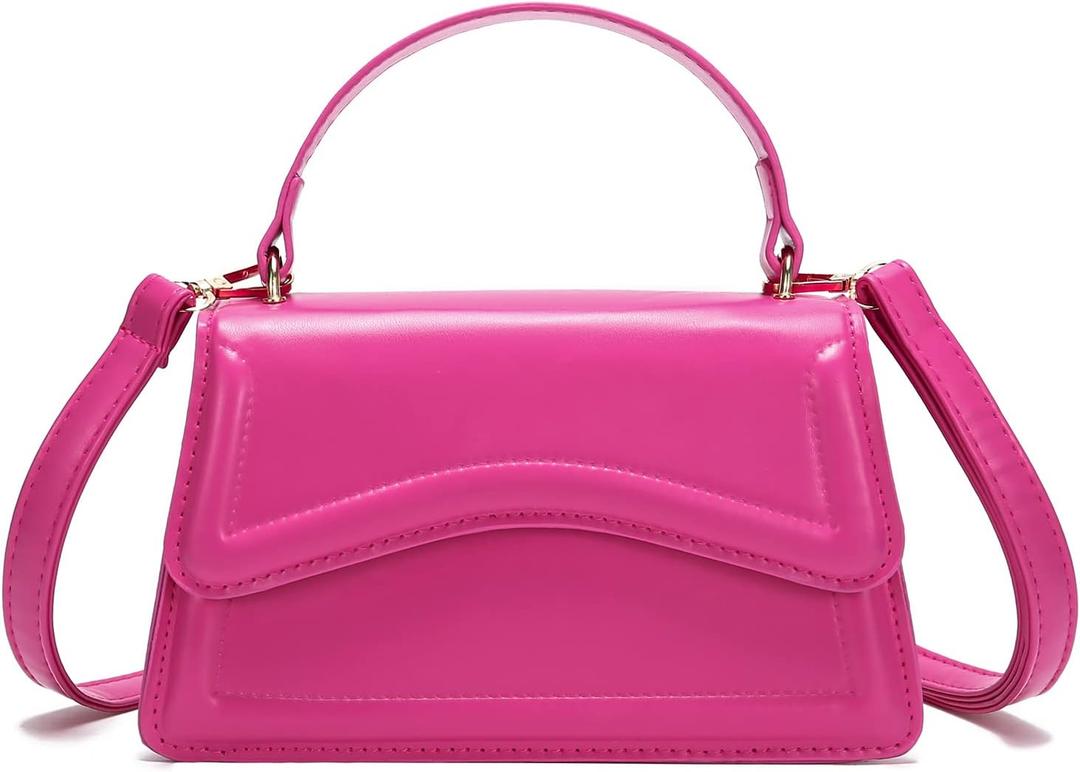 SHUIANGRAN Stylish and Simple Crossbody Bag Small Square bag Purses for Women Satchel Shoulder bag Bag Purse (1#hot Pink)