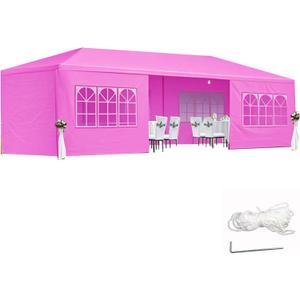 10'x30' Outdoor Canopy Tent Wedding Party Ten with 8 Removable Sidewalls, Waterproof Gazebo Patio Shelter for BBQ Camping Party Cater Events, Pink 10'x30' Outdoor Canopy Tent Wedding Party Ten with 8 Removable Sidewalls, Waterproof Gazebo Patio Shelter for BBQ Camping Party Cater Events, Pink