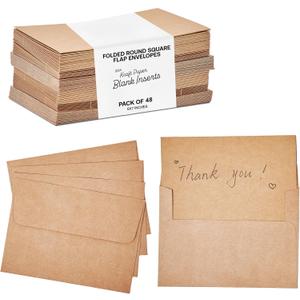 Greeting Cards with Envelopes 5x7 Blank Kraft  48 Pack Premium 5x7 Cardstock for Invitations, Thank You Notes & DIY Card Making  Blank Greeting Cards and Envelopes for Weddings, Birthdays & Events