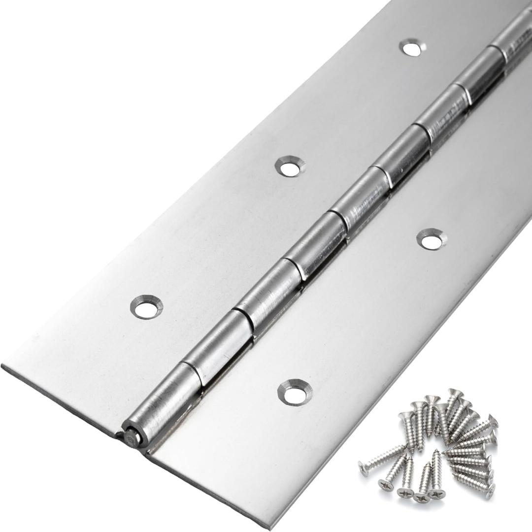 Heavy Duty Piano Hinge 30 Inch x 3 Inch Width, True 0.060'' Thick Stainless Steel Piano Hinge for Heavy Duty Cabinet, Door, Toolbox, Wooden Box, Metal Plate, Furniture, Industrial Project