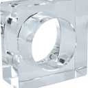 SARO LIFESTYLE Double Edge Crystal Glass Napkin Ring (Set of 4), Clear