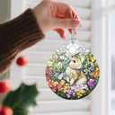 2 x Rabbit Ornament, Stained Glass Christmas Decorations, Christmas Ornaments for Tree, Holiday Ornament, Gifts for Rabbit Lovers, Holiday Party Gifts, Gift Ideas & Xmas Gift