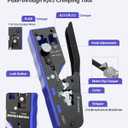 VCELINK RJ45 Crimp Tool Kit for CAT7/6A/6/5E/5, Upgraded Network Tool Set with an Ethernet Crimper, 25 RJ45 Connectors & Boots, Cable Tester, and Wire Stripper, Blue (No Cloth Bag Include)
