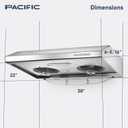 Pacific Auto Clean Under Cabinet Range Hood 30 Inch, 900 CFM Stove Vent Hood, Stainless Steel Kitchen Exhaust Hood, Kitchen Hood Vent, Ultra Quiet Dual Fans, LED Lights AC30BS Filterless Auto Cleans