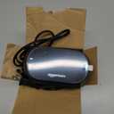 Amazon Basics Small Digital Oval Alarm Clock with LED Display, Nightlight, Snooze Function & Battery Backup, Black, 4.5 x 3.5 x 2.4 Inches