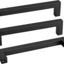 goldenwarm 22 Pack 6-1/4INCH Black Square Bar Cabinet Pull Drawer Handle Stainless Steel Modern Hardware for Kitchen and Bathroom Cabinets Cupboard,Center to Center 160mm Kitchen Cupboard Handles
